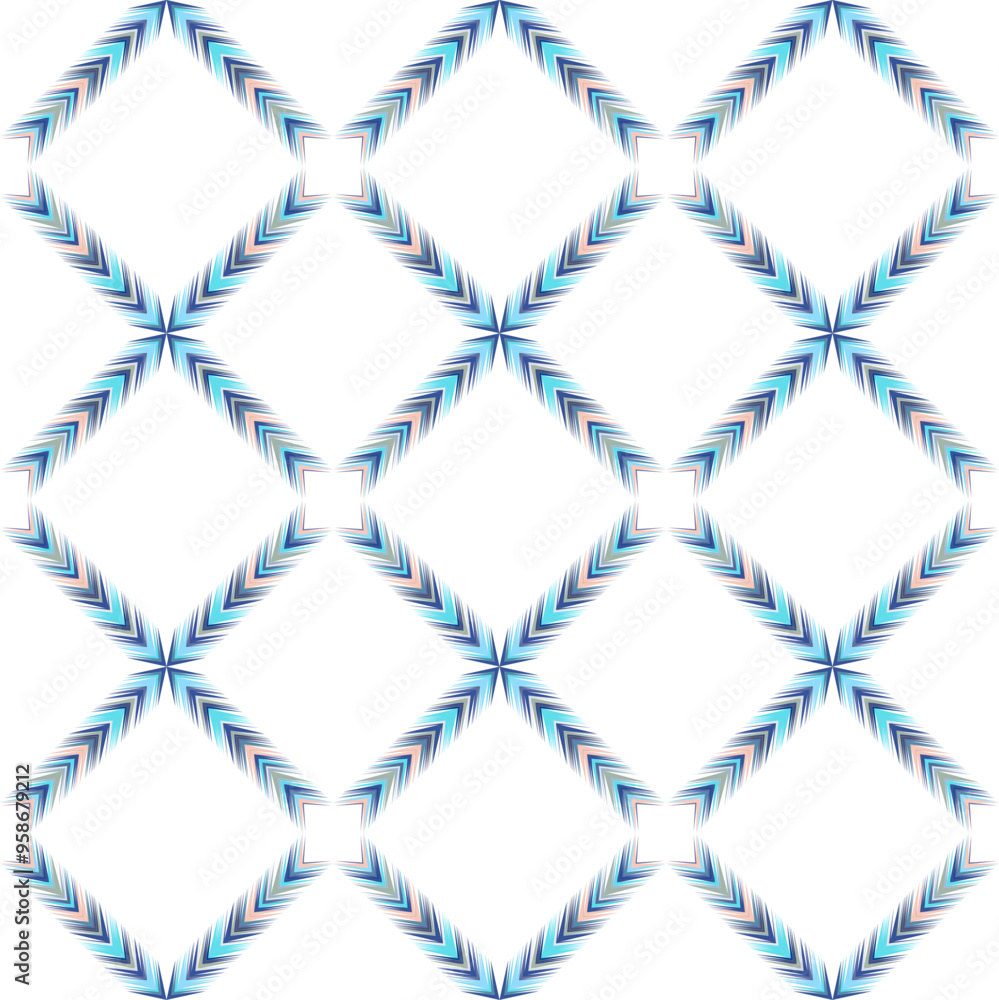 Fototapeta premium Seamless abstract blue chevron feather geometric pattern. Vector Illustration.
