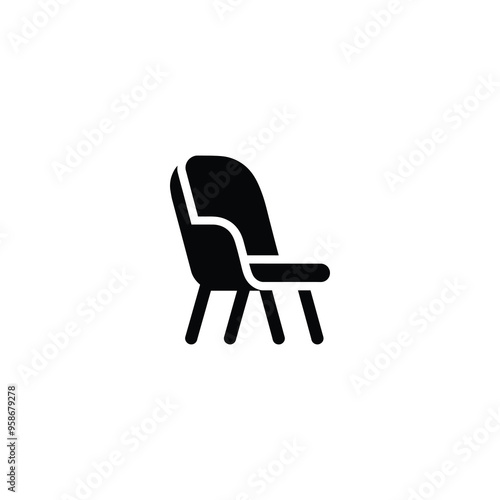 Sofa chair single vector icon