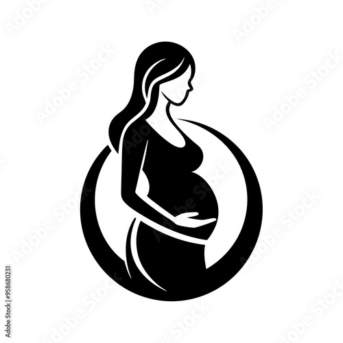 Logo app for pregnant women vector design on a white background