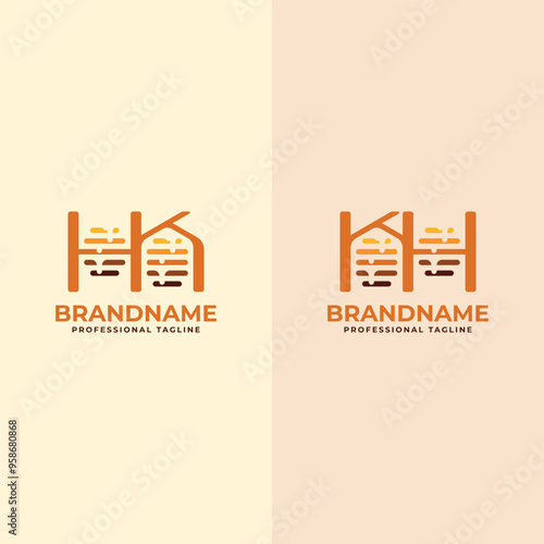 Letters HK Honeycomb Logo, Perfect for Beekeeping and Honey Producers