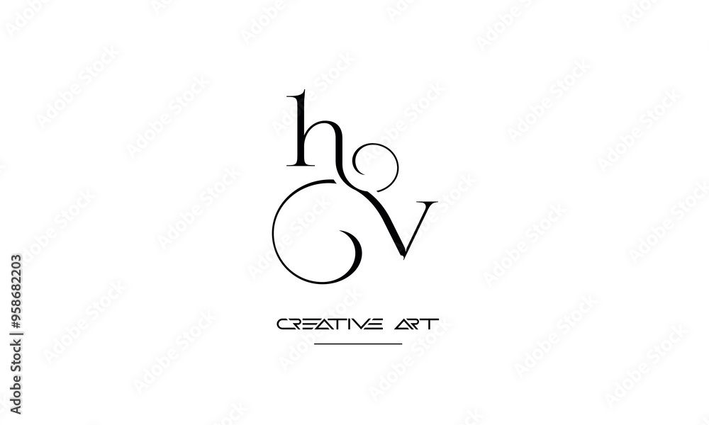 HV, VH, H, V abstract letters logo monogram HV, VH, H, V abstract letters logo monogram