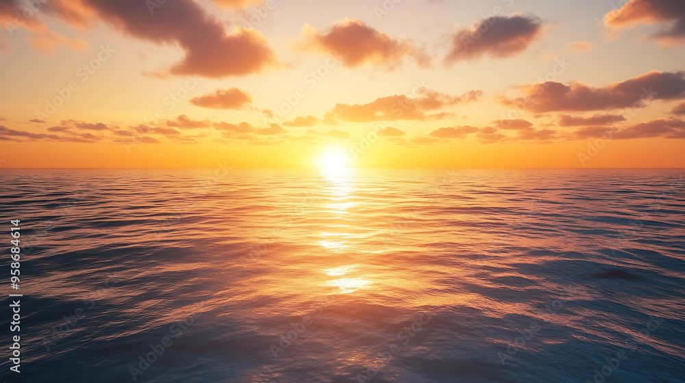 Sunrise over a calm ocean horizon
Sunrise over a calm ocean horizon
