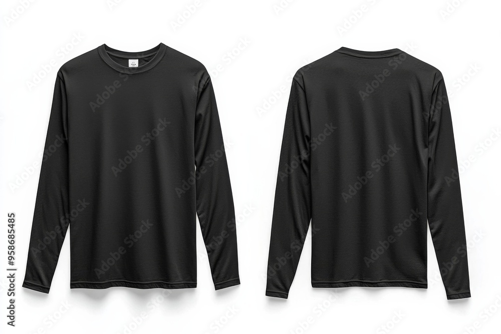 Black long sleeve tshirt mockup isolated created with Generative AI Black long sleeve tshirt mockup isolated created with Generative AI