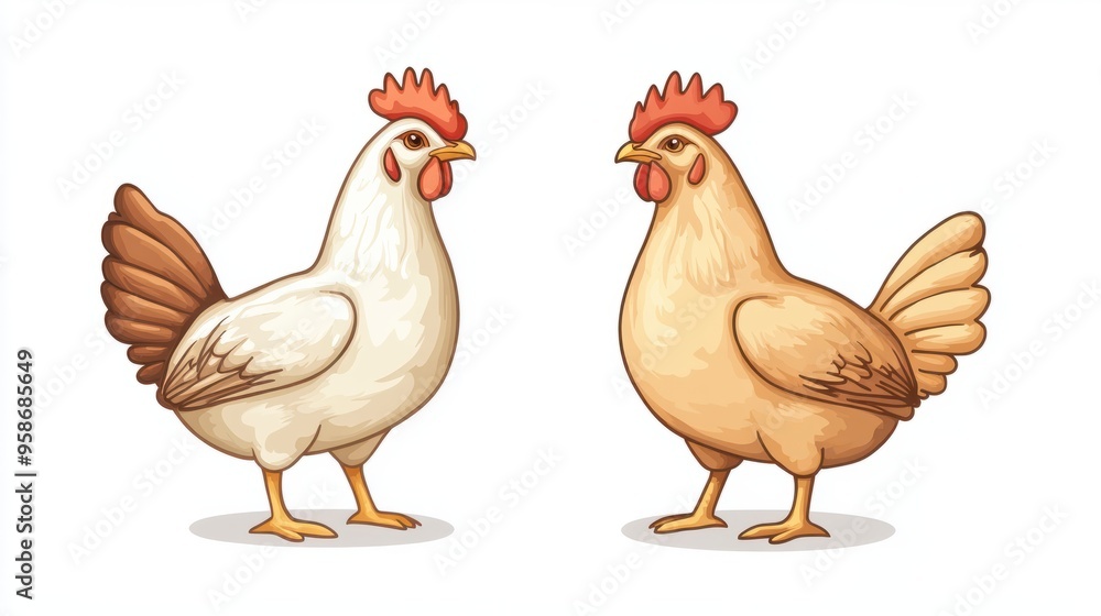 Fototapeta premium chicken logo design, icon, white background