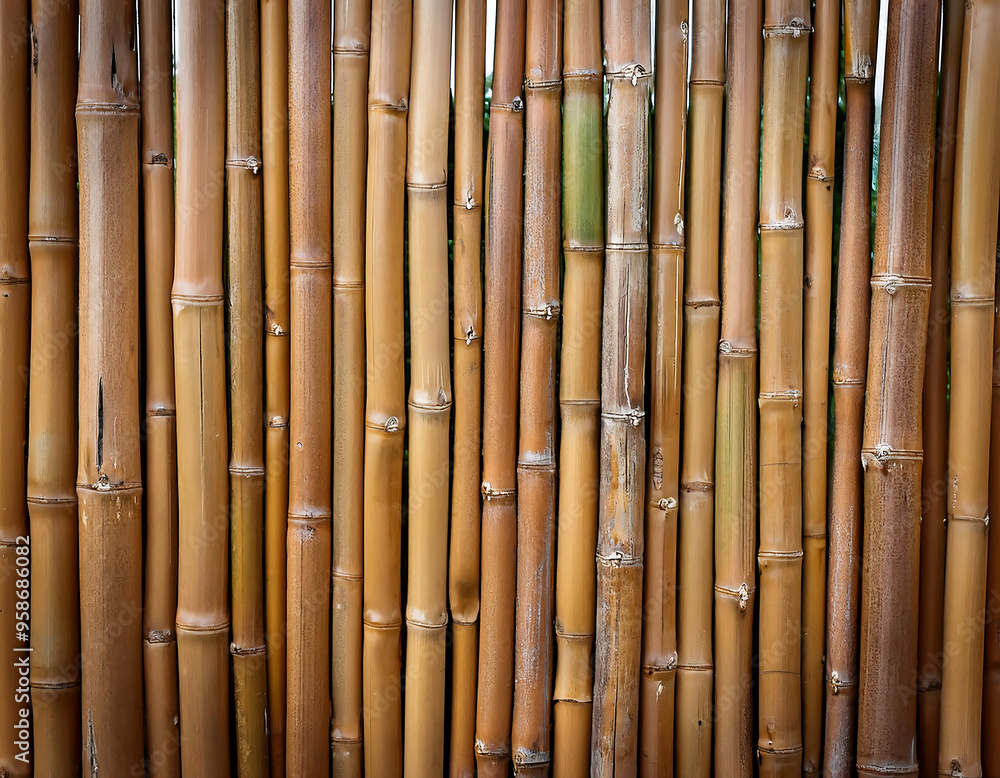 Bamboo Fence, Isolated- A natural bamboo fence, with tightly packed stalks standing vertica_1(6) Bamboo Fence, Isolated- A natural bamboo fence, with tightly packed stalks standing vertica_1(6)