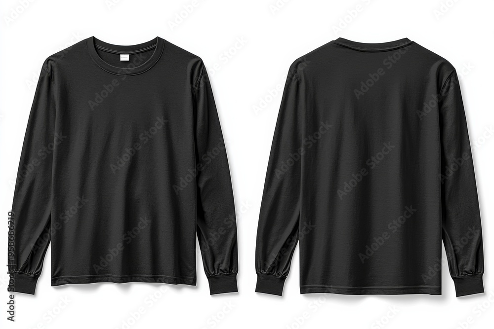 Black long sleeve tshirt mockup isolated created with Generative AI Black long sleeve tshirt mockup isolated created with Generative AI
