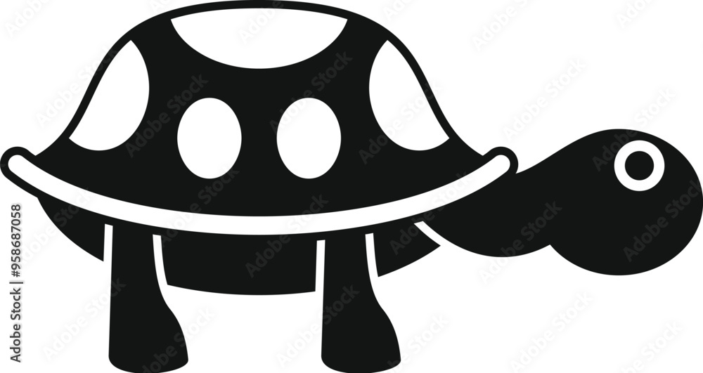 Simple vector illustration of a friendly turtle walking slowly, isolated on a white background Simple vector illustration of a friendly turtle walking slowly, isolated on a white background