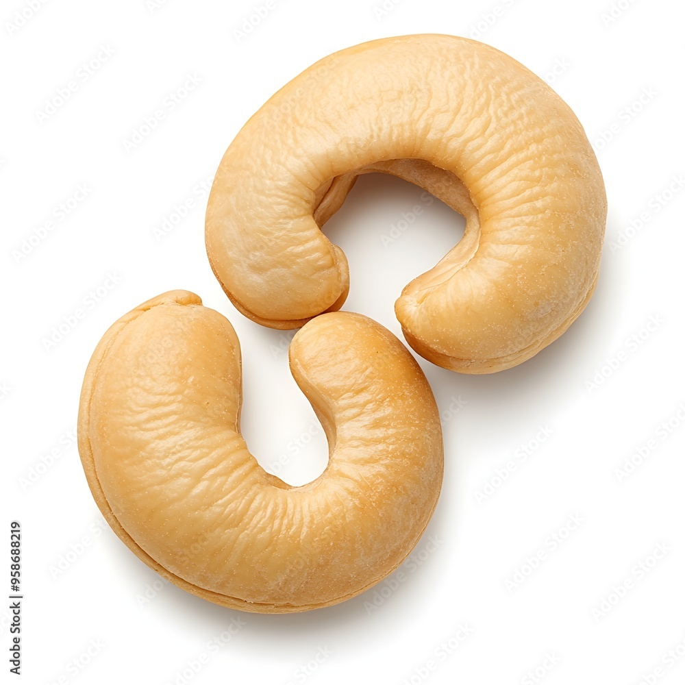 Closeup of a Perfect Cashew Nut on White Background Closeup of a Perfect Cashew Nut on White Background