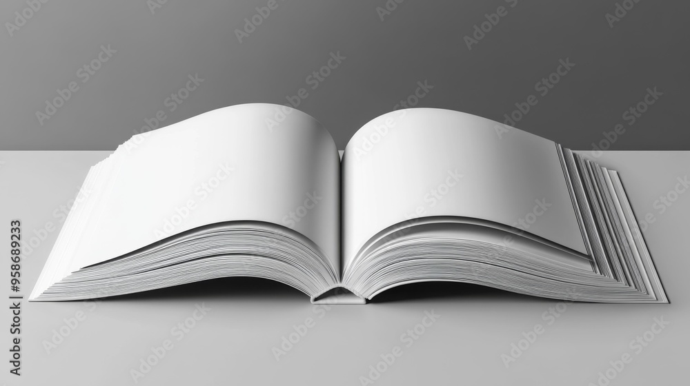 Open Book with Blank Pages on a Table Generative AI Open Book with Blank Pages on a Table Generative AI
