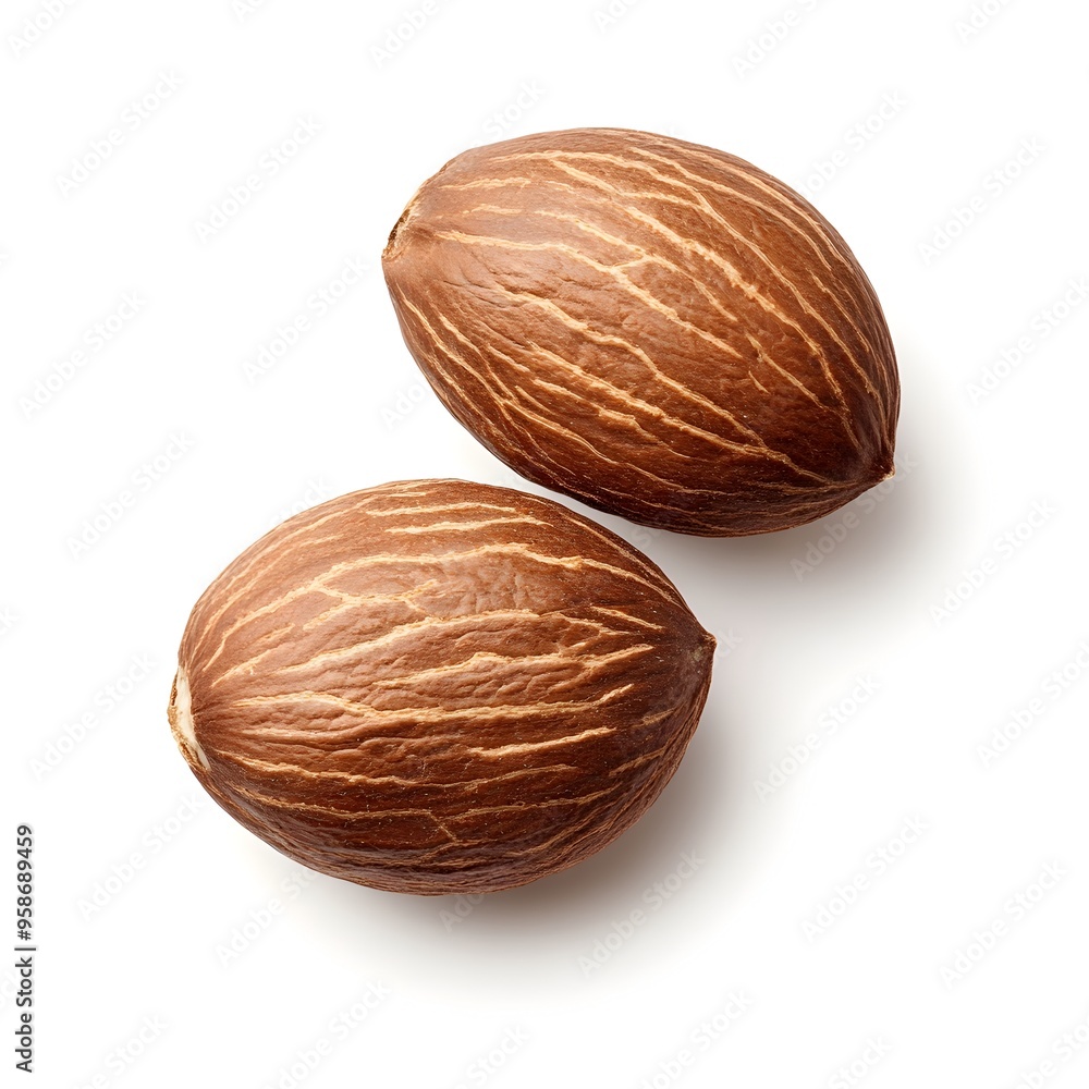 A Macro Shot of a Perfect Baruka Baru Nut Isolated on White Background A Macro Shot of a Perfect Baruka Baru Nut Isolated on White Background