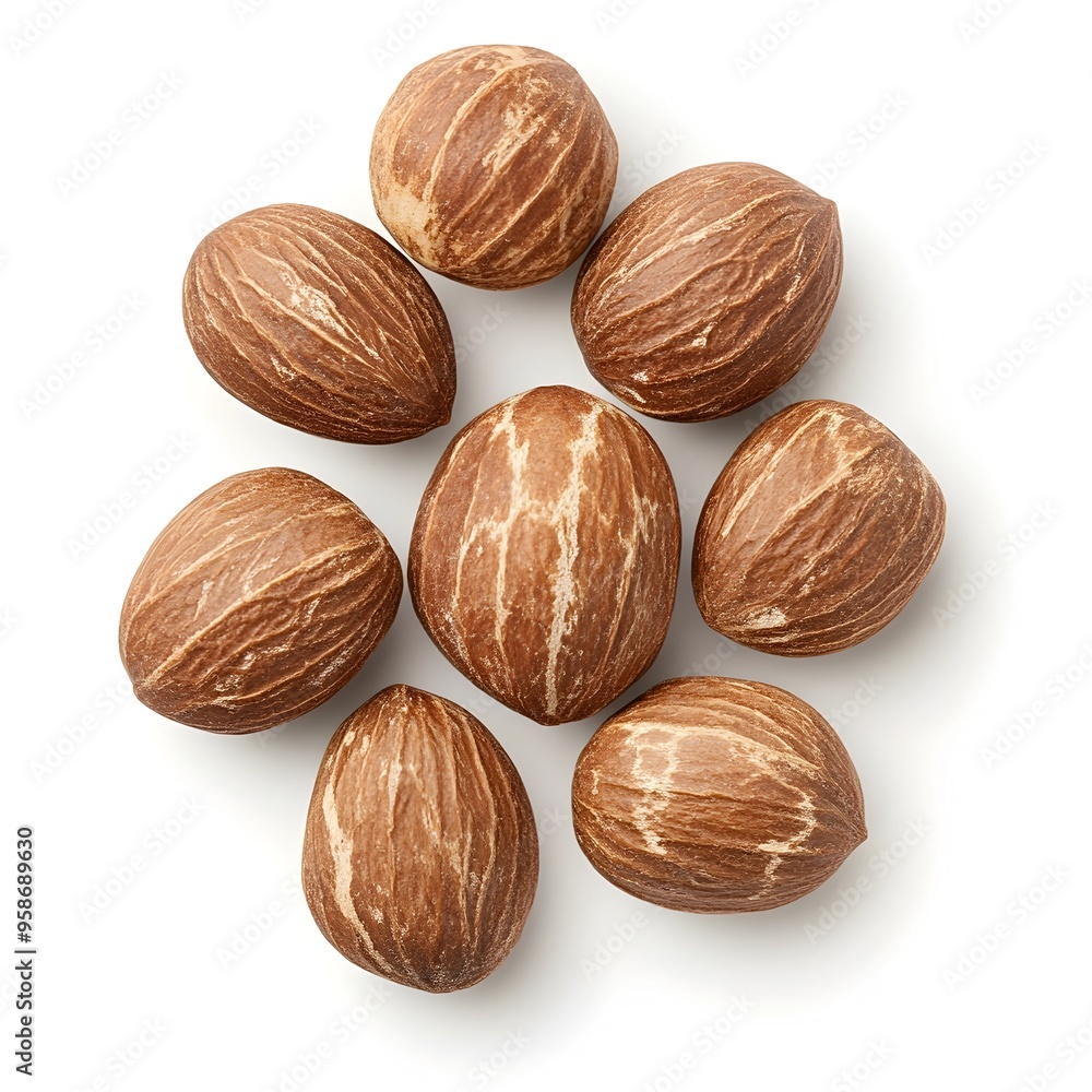 Sacha Inchi Nut Isolated on Pristine White Background Macro Shot of Detailed Clear Superfood Ingredient Sacha Inchi Nut Isolated on Pristine White Background Macro Shot of Detailed Clear Superfood Ingredient