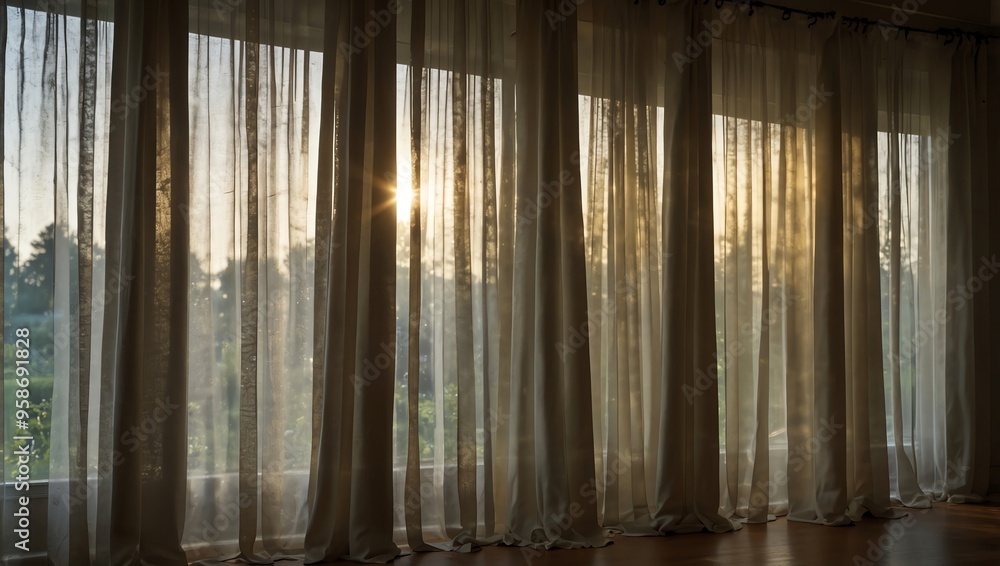 Obraz premium window with curtains