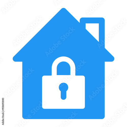 home privacy security icon, house icon with lock sign