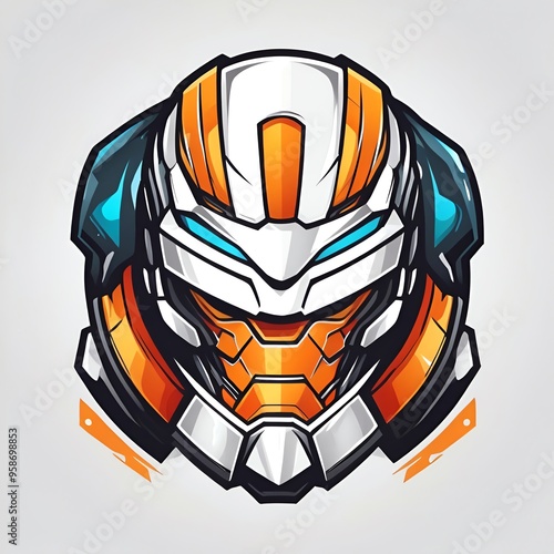 Futuristic Robot Head Illustration photo