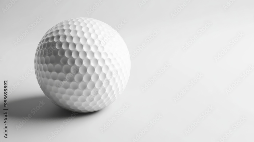 Minimalist White Golf Ball on Light Background Minimalist White Golf Ball on Light Background