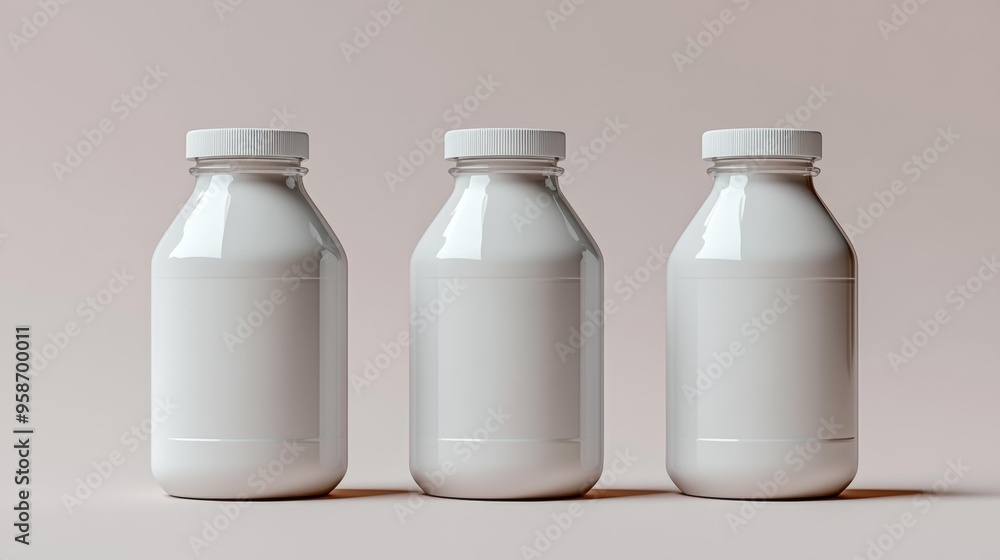 Minimalist Milk Bottles Generative AI Minimalist Milk Bottles Generative AI