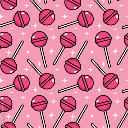 seamless pattern with lollipops