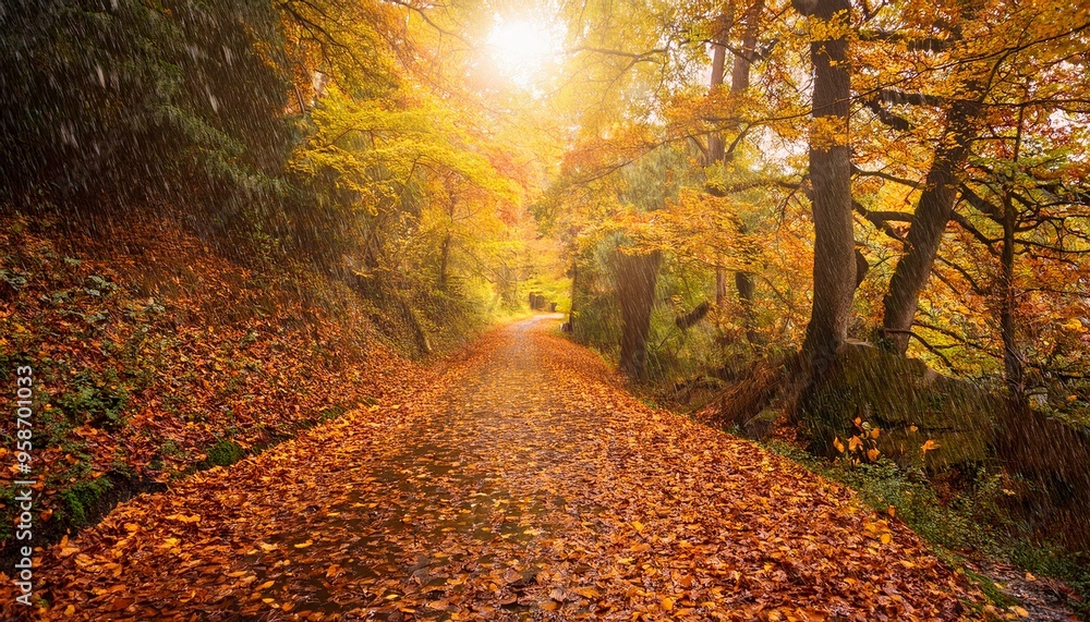 Fototapeta premium Autumn Forest Path