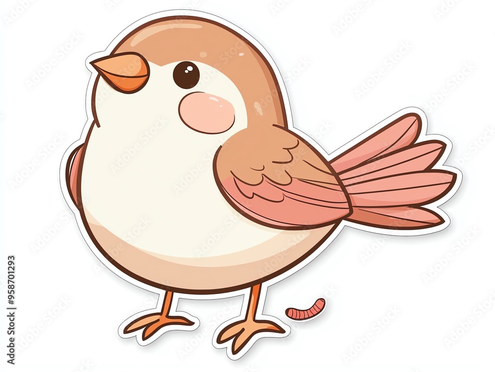 A cute cartoon bird with a round body and soft features, perfect for children's illustrations and nature-themed designs. A cute cartoon bird with a round body and soft features, perfect for children's illustrations and nature-themed designs.