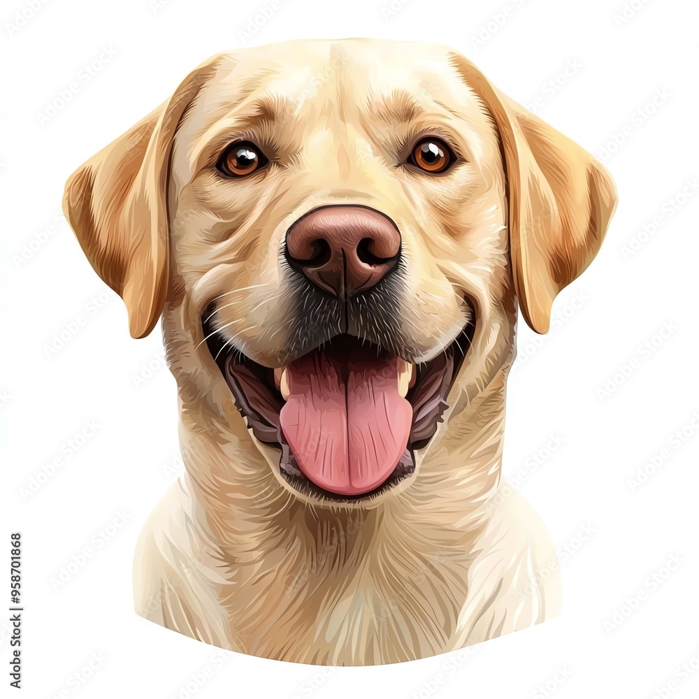 A joyful Labrador retriever with a friendly expression, perfect for capturing the essence of companionship and loyalty. A joyful Labrador retriever with a friendly expression, perfect for capturing the essence of companionship and loyalty.