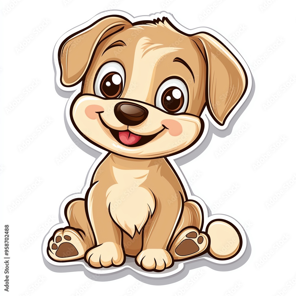 Adorable cartoon dog with big eyes and a happy expression, perfect for children's content and pet-themed designs. Adorable cartoon dog with big eyes and a happy expression, perfect for children's content and pet-themed designs.
