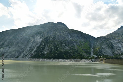 reservoir mountain Grimsel Pass Swiss Beautiful landscape alpine photo