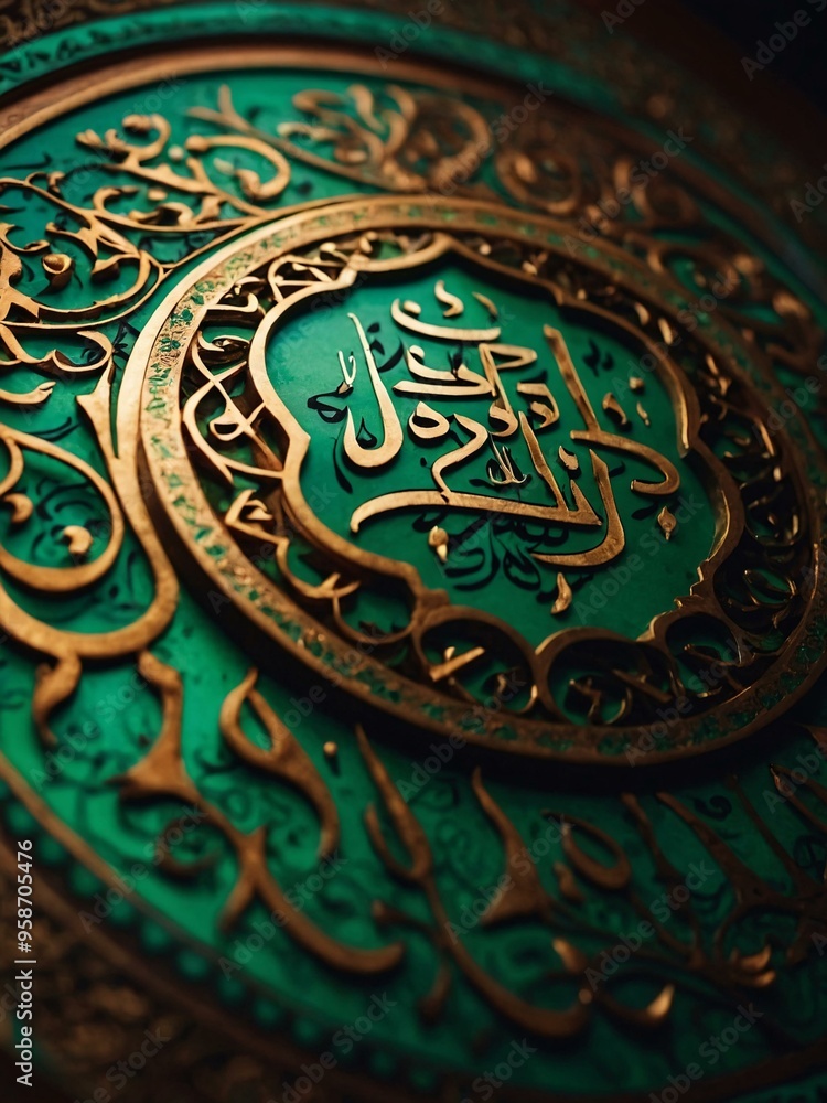 Subhanallah Arabic calligraphy, styled in elegant brown and green tones. Subhanallah Arabic calligraphy, styled in elegant brown and green tones.