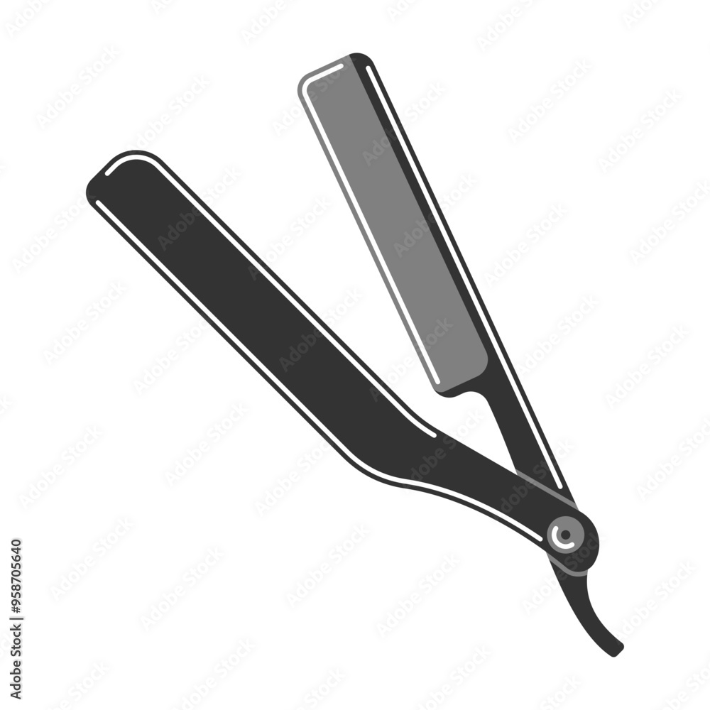 Hair Shaving Folding Knife Illustration Hair Shaving Folding Knife Illustration