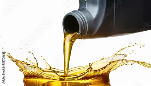 Wallpaper Mural Pouring oil lubricant motor oil isolated on white and transparent background, png
 Torontodigital.ca