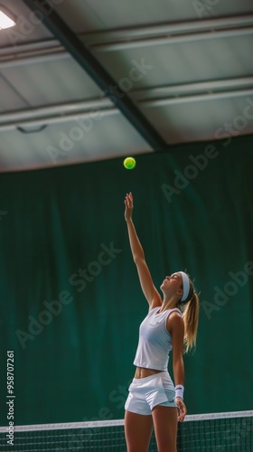 Tennis Player Serving