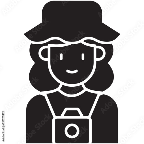 Tourist, backpacker, destination icon