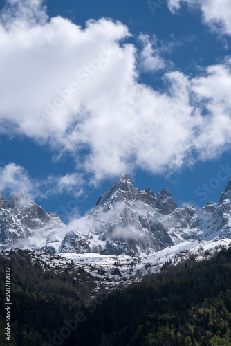 Mont Blanc Range as seen from Chamonix France