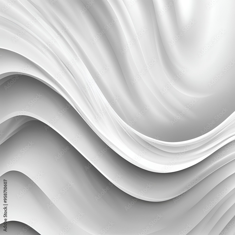 Obraz premium Abstract white curved lines creating a smooth, flowing pattern.