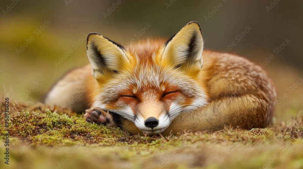 Fototapeta premium Sleeping Fox in the Wild