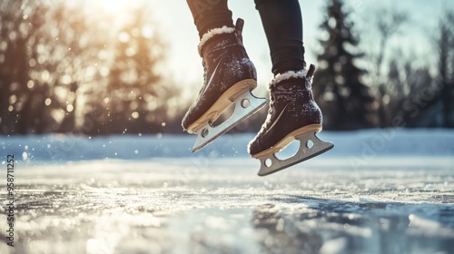 Wallpaper Mural Joyful Ice Skating in Winter Torontodigital.ca