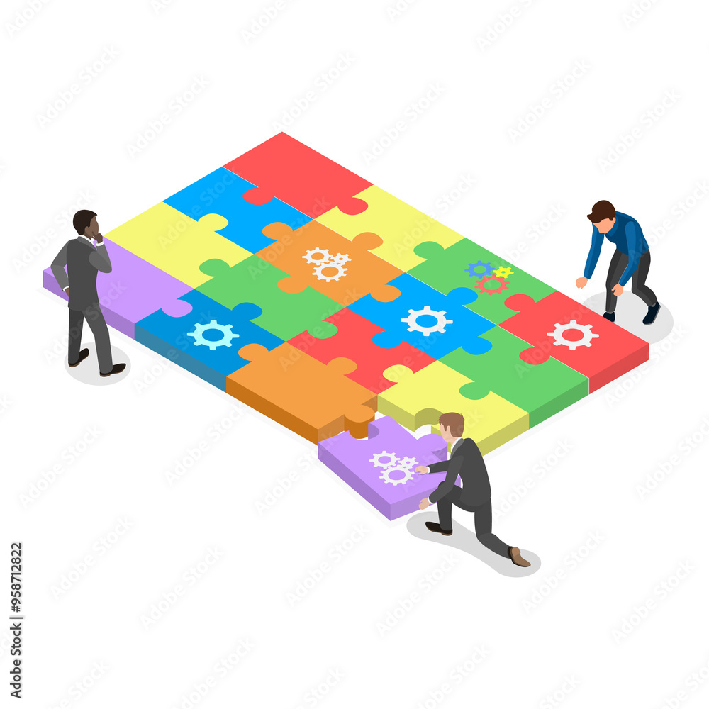 3D Isometric Flat Illustration of Teamwork. Item 2 3D Isometric Flat Illustration of Teamwork. Item 2