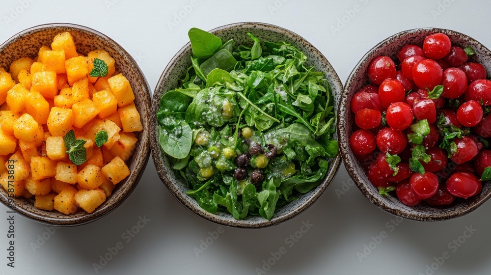 Healthy Salad Bowls Trio Generative AI Healthy Salad Bowls Trio Generative AI