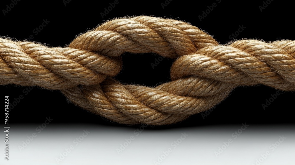 Close-Up of Knotted Rope Generative AI Close-Up of Knotted Rope Generative AI