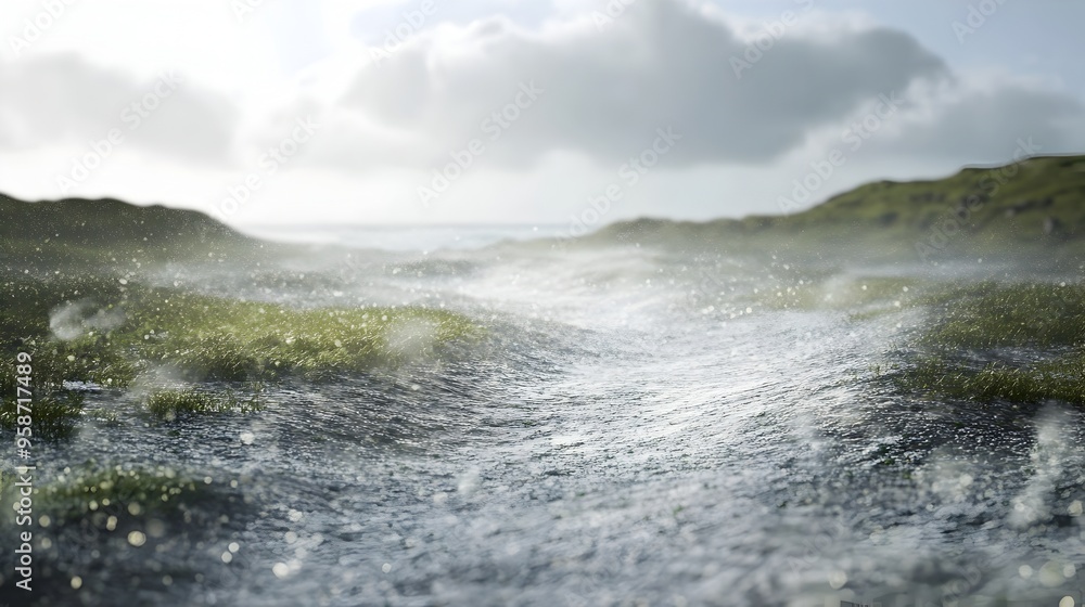 Fototapeta premium Visualizing Wind Patterns in Coastal Regions through Immersive Weather Simulation