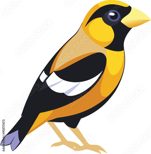 evening grosbeak bird artwork victor