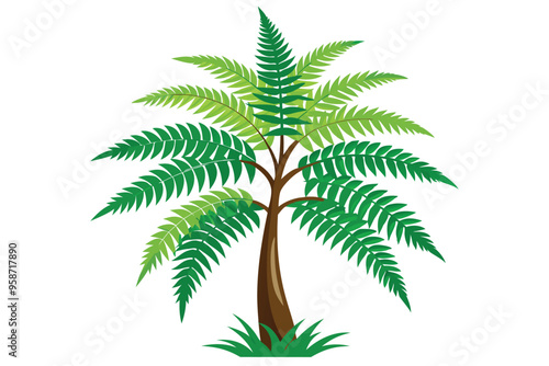 fern tree white background N.eps