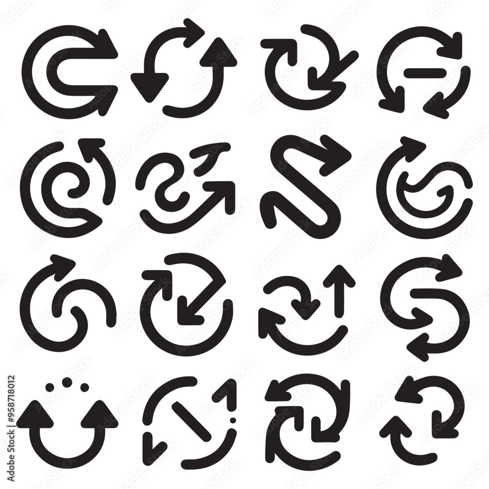 Icons Black set of different arrows isolated on white background. Vector illustration alternative route icon isolated sign symbol vector illustration - Collection of high quality black style vector ic Icons Black set of different arrows isolated on white background. Vector illustration alternative route icon isolated sign symbol vector illustration - Collection of high quality black style vector ic