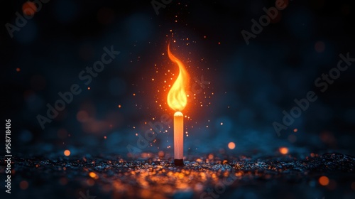 A Single Candle Flame