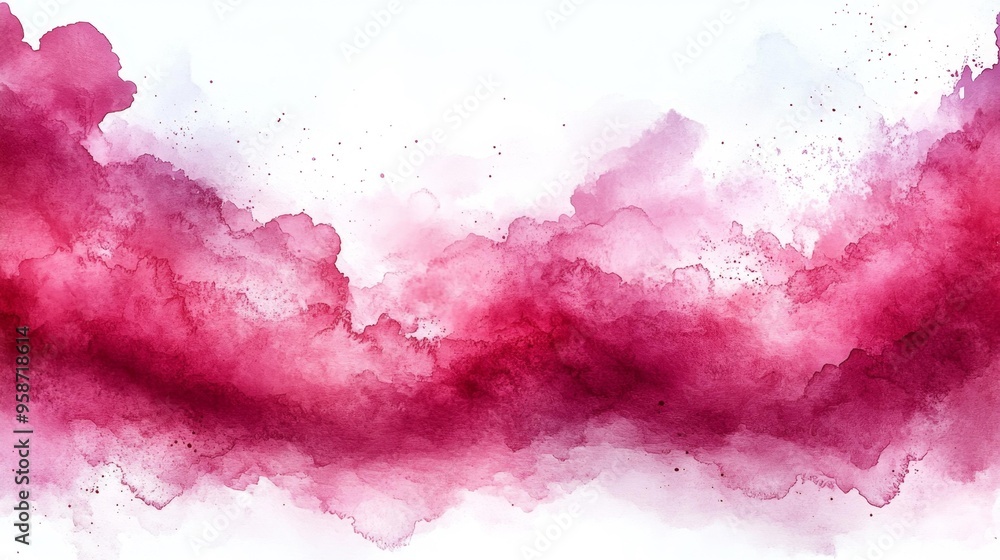 Obraz premium Red and Pink Watercolor Abstract Background Generative AI