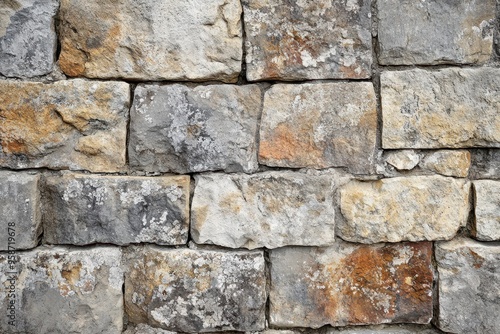 Close-up of a Stone Wall with Irregularly Shaped Stones