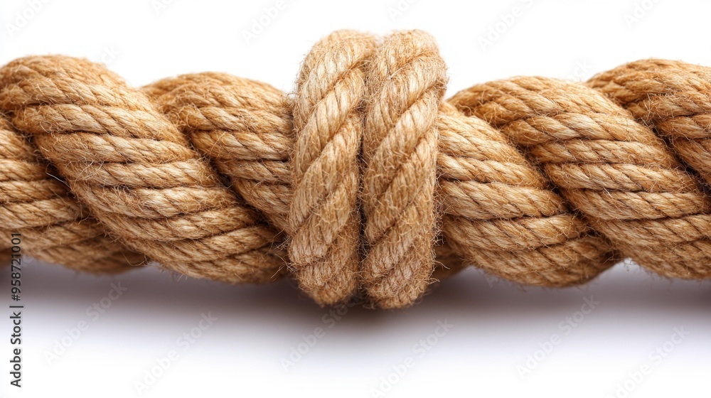 Close-up of thick rope with knot Generative AI Close-up of thick rope with knot Generative AI