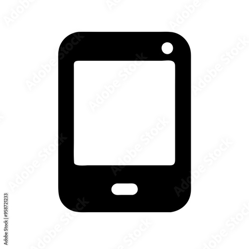 mobile phone vector silhouettes, phone with a screen