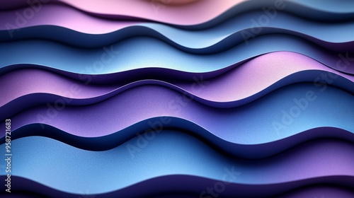 Colorful Abstract Waves with Smooth Gradients Generative AI