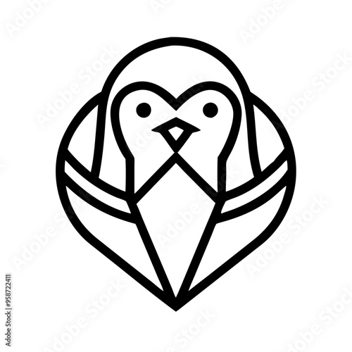 Bird vector logo icon used in wildlife conservation projects photo