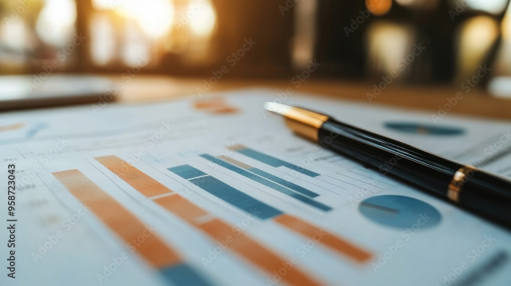 Close-up of a business plan with market analysis and competitor research, business strategy Close-up of a business plan with market analysis and competitor research, business strategy
